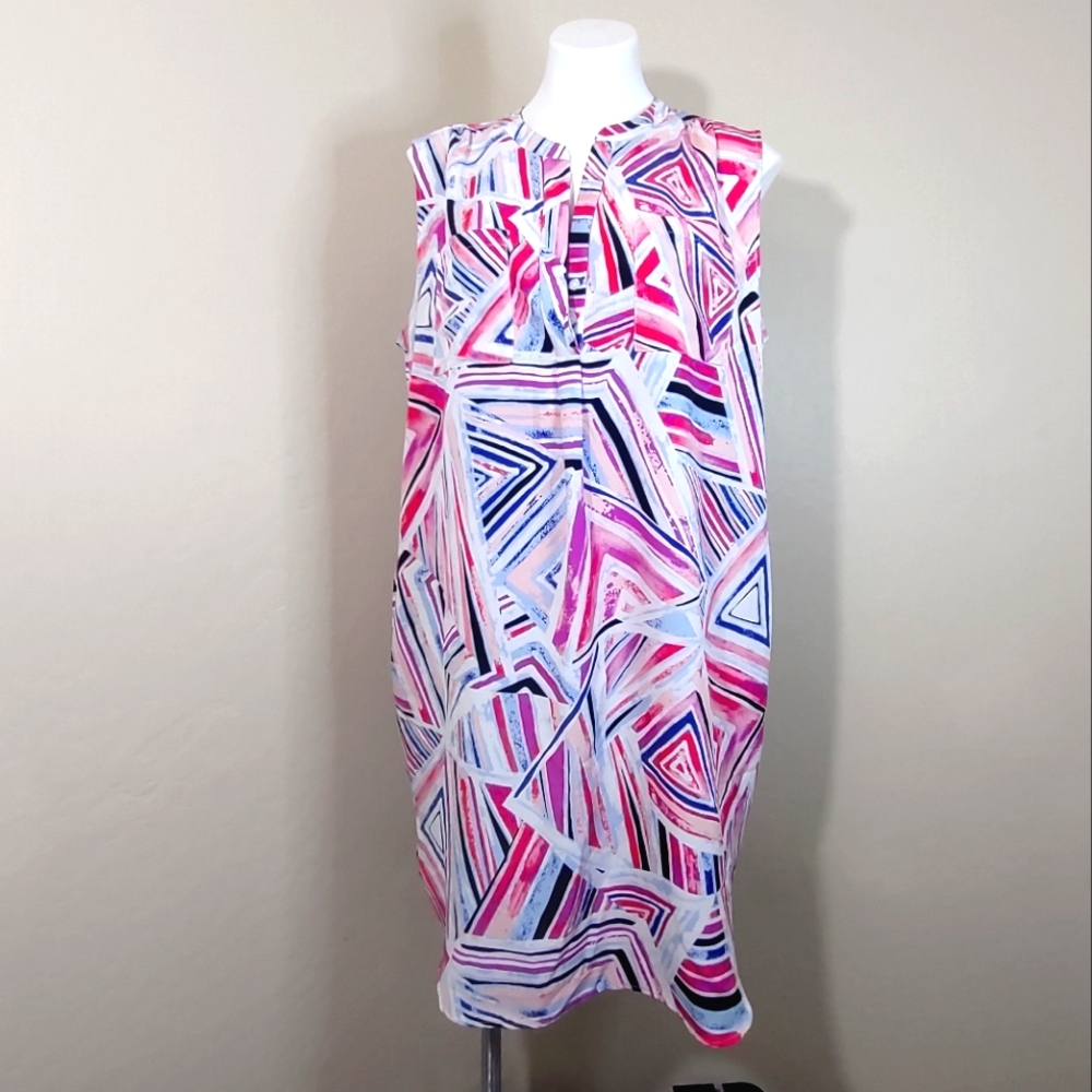 Attention Sleeveless Shift Moo Moo Dress | Multicolor | Size XL